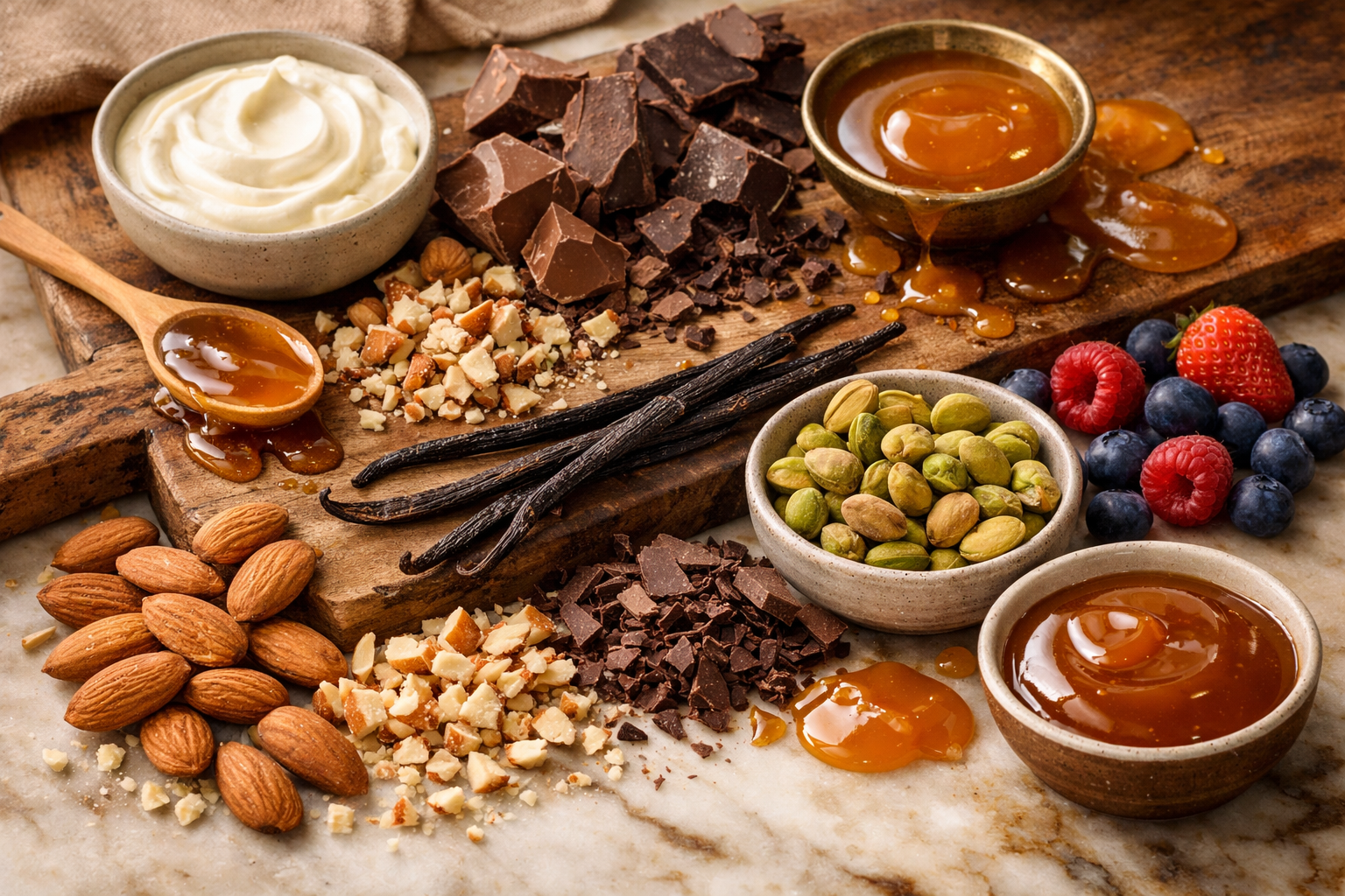 Fresh premium ingredients display